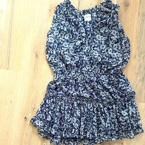 Misa Floral Ruffle Blouse - navy and cream